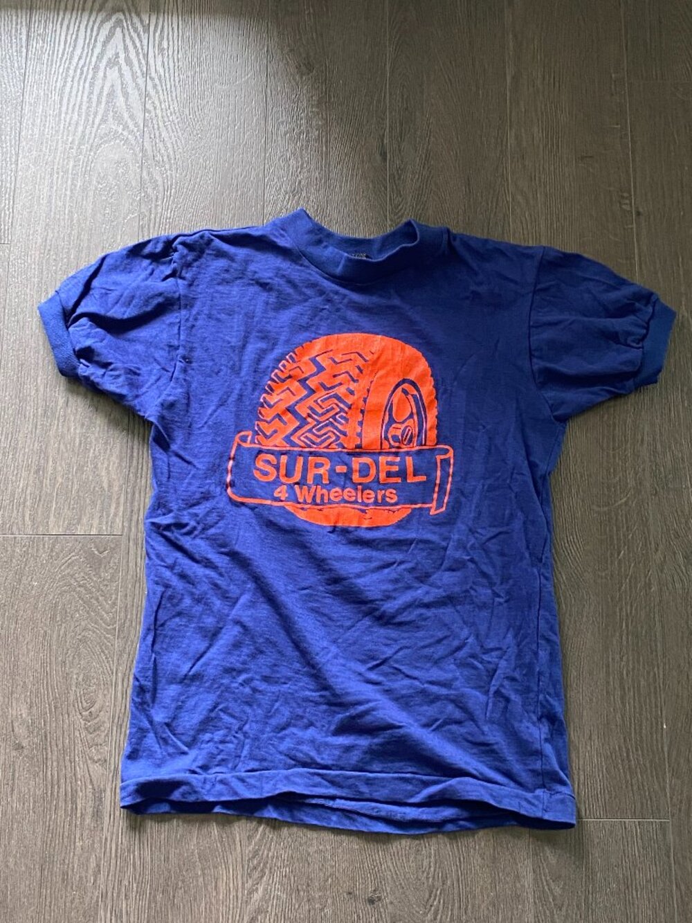 vintage 80s sur-del 4 wheels tshirt size medium